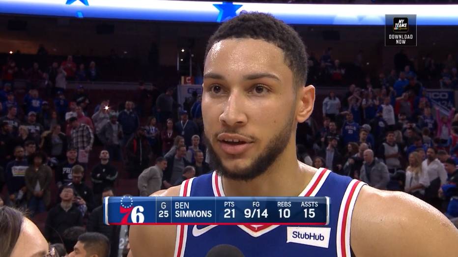 76人力克马刺，西蒙斯全场表现出色